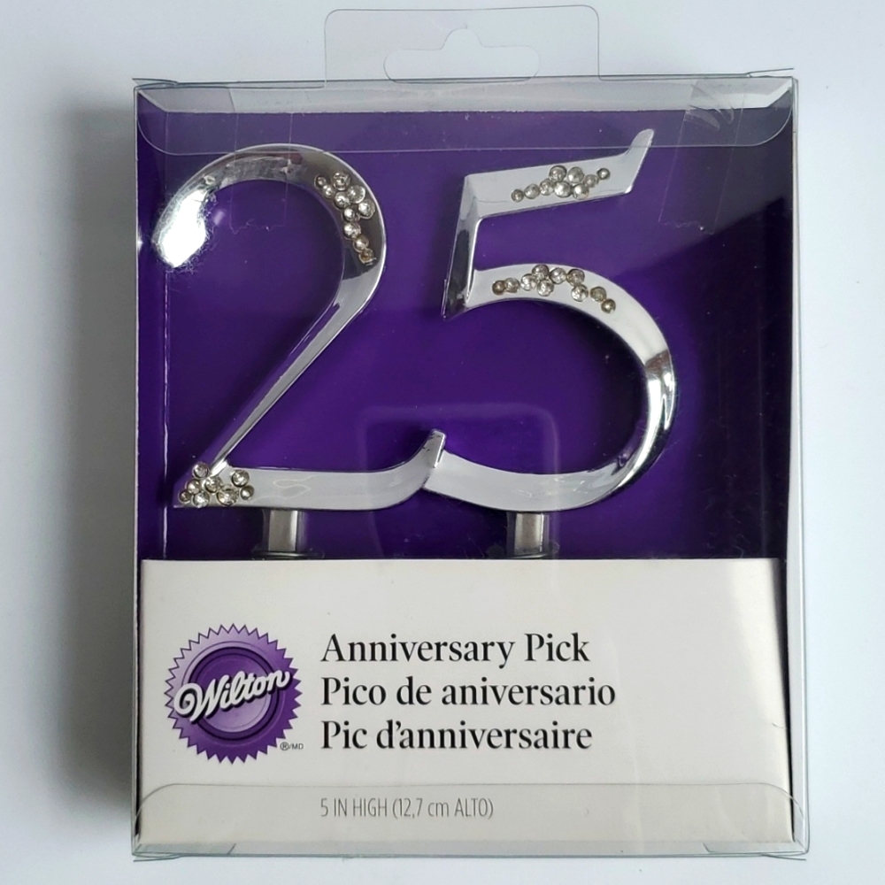 Cake Topper 25 Years Anniversary Pick  BNIB